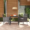 3 részes szürke polyrattan kerti étkezőgarnitúra párnákkal