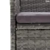 3 részes szürke polyrattan kerti étkezőgarnitúra párnákkal