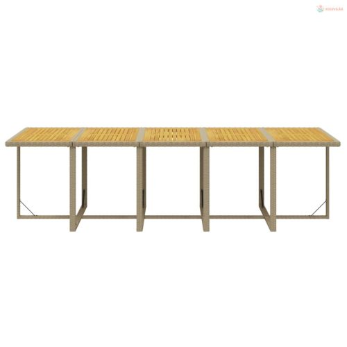 11 részes bézs polyrattan kerti étkezőgarnitúra párnákkal