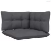 3 részes fenyőfa kerti ülőgarnitúra antracitszürke párnákkal