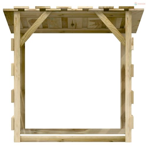 3 db impregnált fenyőfa pergola tetővel 100 x 90 x 100 cm