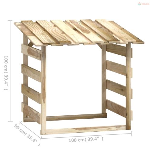 3 db impregnált fenyőfa pergola tetővel 100 x 90 x 100 cm