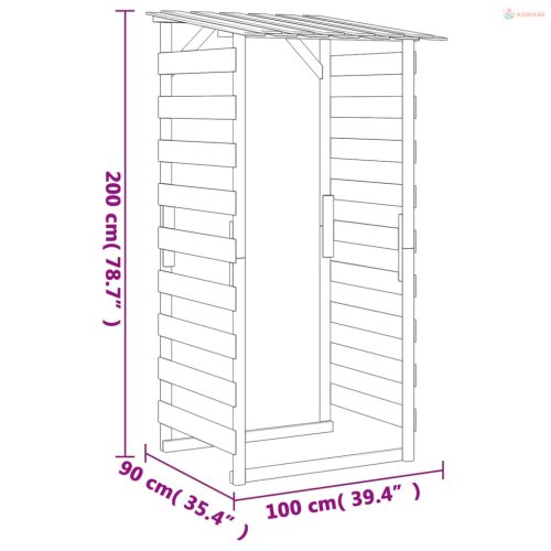 6 db impregnált fenyőfa pergola tetővel 100 x 90 x 200 cm