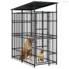 Acél kültéri kutyakennel tetővel 1,84 m²