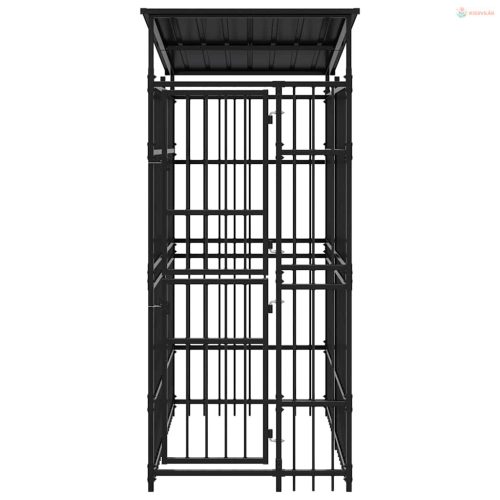 Acél kültéri kutyakennel tetővel 1,84 m²