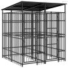 Acél kültéri kutyakennel tetővel 3,69 m²