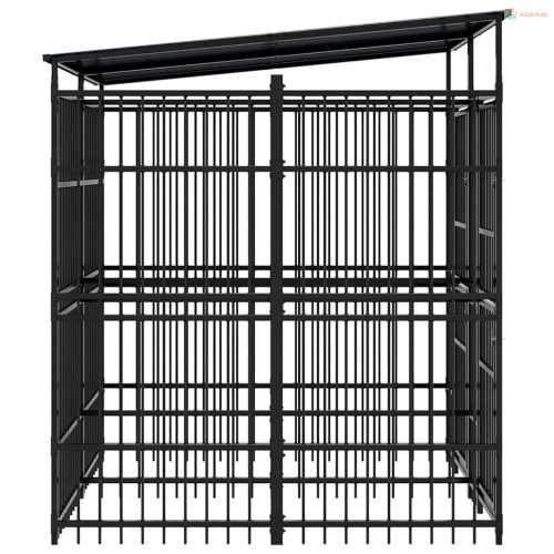 Acél kültéri kutyakennel tetővel 3,69 m²