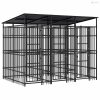 Acél kültéri kutyakennel tetővel 5,53 m²