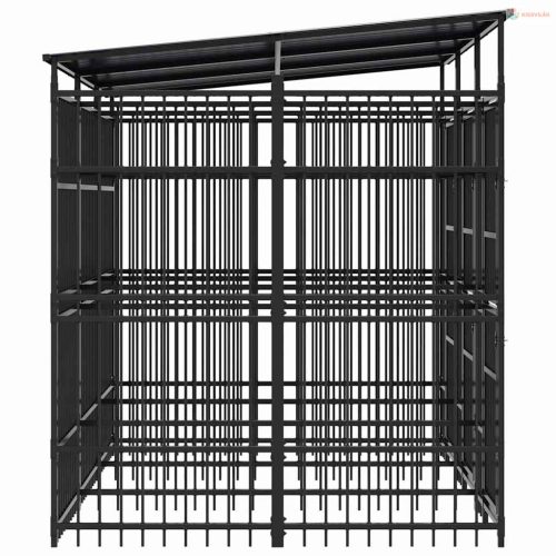 Acél kültéri kutyakennel tetővel 5,53 m²