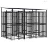Acél kültéri kutyakennel tetővel 5,53 m²