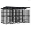 Acél kültéri kutyakennel tetővel 7,37 m²