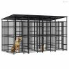 Acél kültéri kutyakennel tetővel 7,37 m²