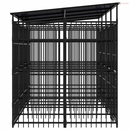 Acél kültéri kutyakennel tetővel 7,37 m²