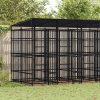 Acél kültéri kutyakennel tetővel 9,22 m²