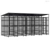 Acél kültéri kutyakennel tetővel 9,22 m²