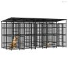 Acél kültéri kutyakennel tetővel 9,22 m²