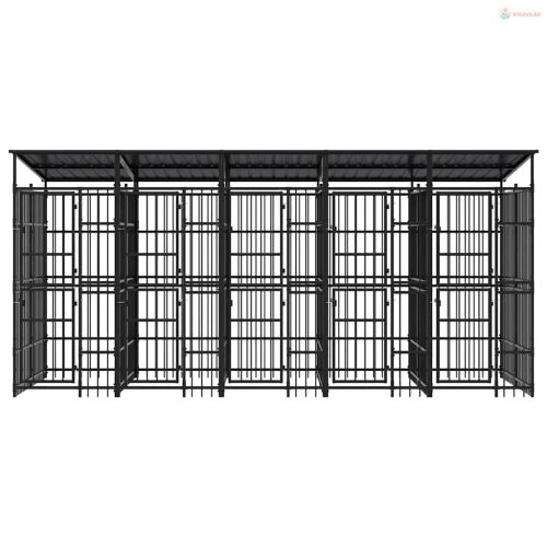 Acél kültéri kutyakennel tetővel 9,22 m²
