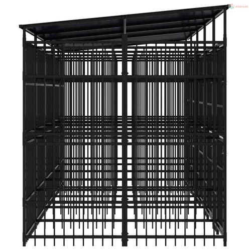 Acél kültéri kutyakennel tetővel 9,22 m²