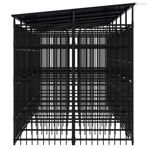 Acél kültéri kutyakennel tetővel 11,06 m²