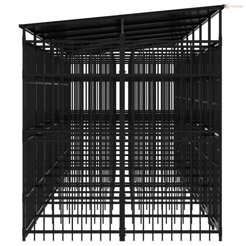 Acél kültéri kutyakennel tetővel 12,9 m²