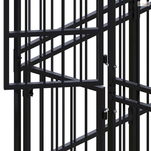 Acél kültéri kutyakennel tetővel 12,9 m²