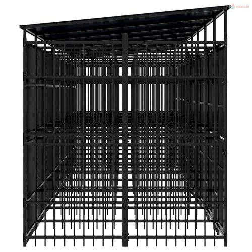 Acél kültéri kutyakennel tetővel 14,75 m²