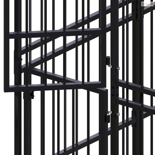 Acél kültéri kutyakennel tetővel 14,75 m²