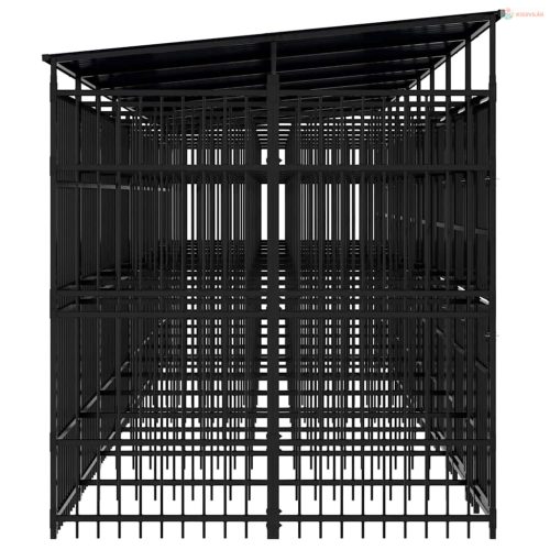 Acél kültéri kutyakennel tetővel 16,59 m²