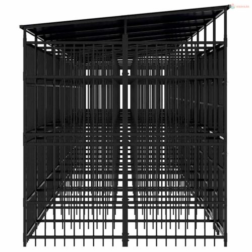 Acél kültéri kutyakennel tetővel 18,43 m²