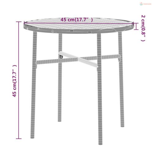 3 részes fekete polyrattan kerti étkezőgarnitúra