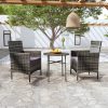 3 részes szürke polyrattan kerti étkezőgarnitúra