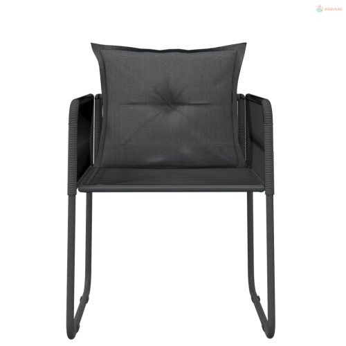 9 részes fekete kerti étkezőgarnitúra