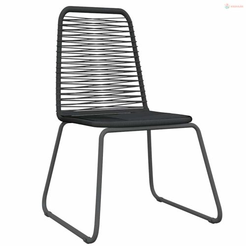 3 részes fekete kerti étkezőgarnitúra