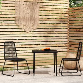 3 részes fekete kerti étkezőgarnitúra