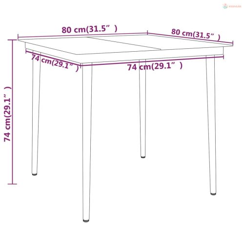 5 részes fekete kerti étkezőgarnitúra
