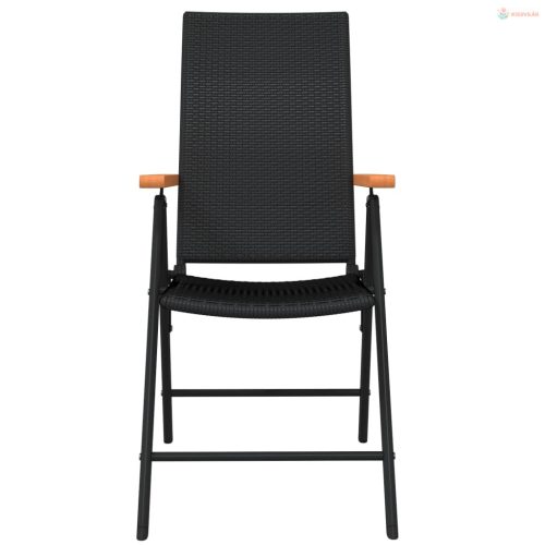 3 részes fekete kerti étkezőgarnitúra