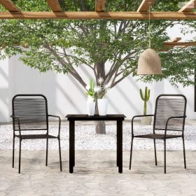 3 részes fekete kerti étkezőgarnitúra