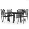 7 részes fekete kerti étkezőgarnitúra