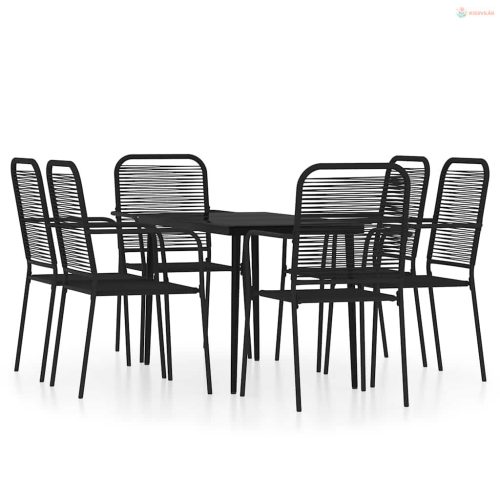 7 részes fekete kerti étkezőgarnitúra