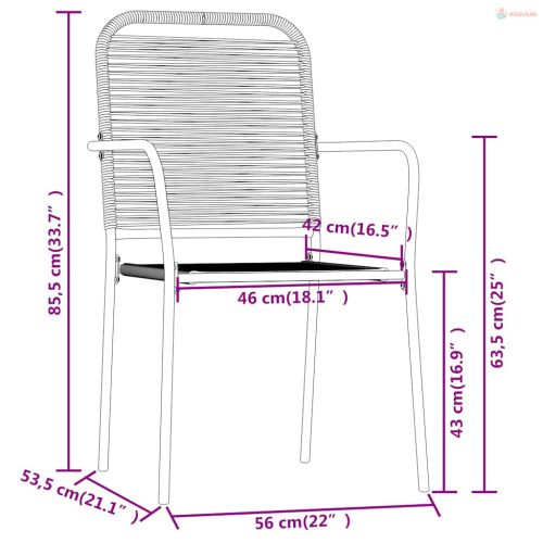 7 részes fekete kerti étkezőgarnitúra