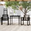 3 részes fekete kerti étkezőgarnitúra