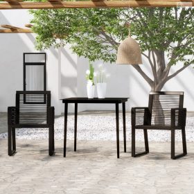 3 részes fekete kerti étkezőgarnitúra