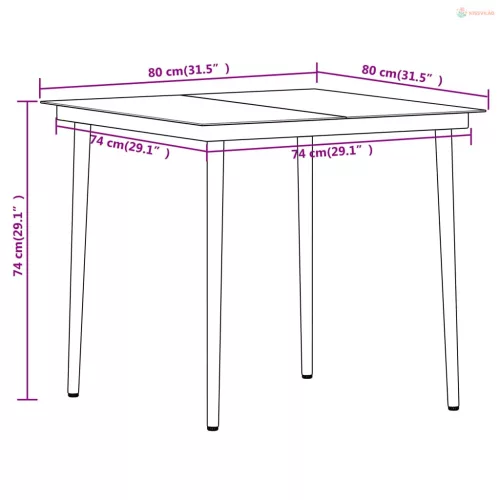 5 részes fekete kerti étkezőgarnitúra