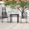 3 részes fekete kerti étkezőgarnitúra