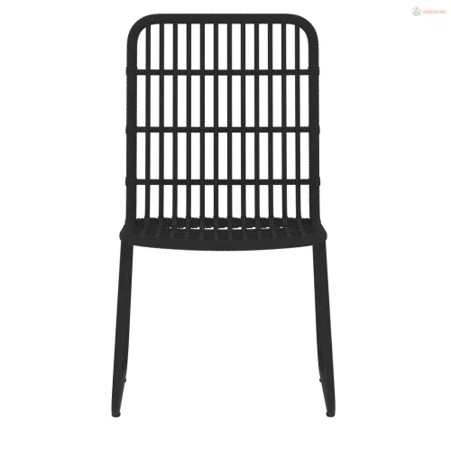 3 részes fekete kerti étkezőgarnitúra