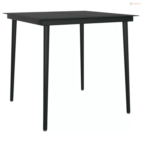 3 részes fekete kerti étkezőgarnitúra