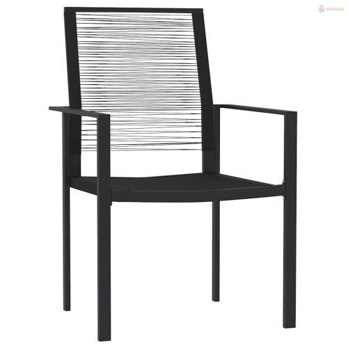 3 részes fekete kerti étkezőgarnitúra