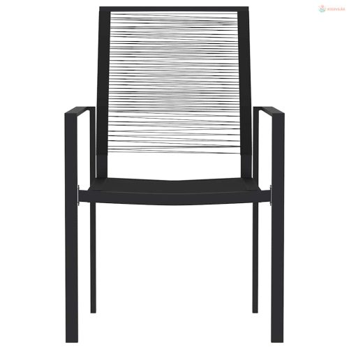 3 részes fekete kerti étkezőgarnitúra