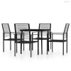 5 részes fekete kerti étkezőgarnitúra