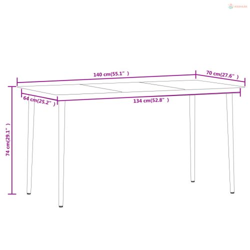 5 részes fekete kerti étkezőgarnitúra